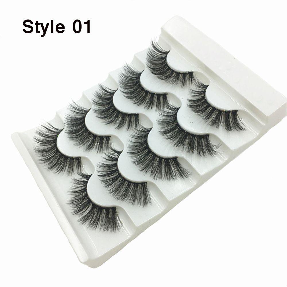 MELODG Set 5 Cặp Lông Mi Giả SKONHED Tạo Hiệu Ứng Trang Điểm Tự Nhiên 3D