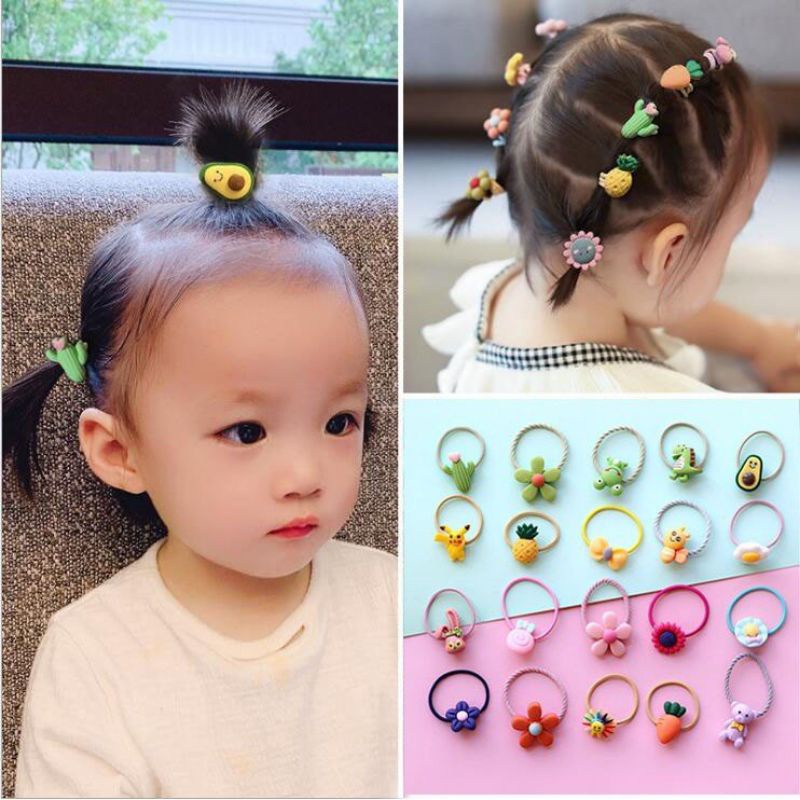 Set 10 dây buộc tóc bé gái siêu dễ thương (giao mẫu ngẫu nhiên)