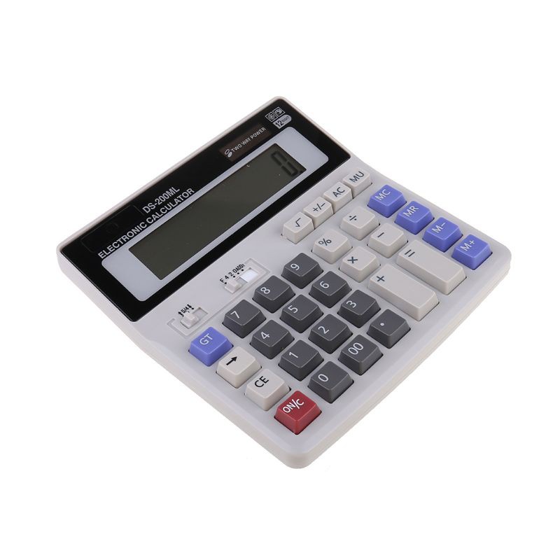 DOU Standard Function Scientific Electronics Desktop Calculators, Dual Power, Big Button 12 Digit Large LCD Display, Handheld for Daily and Basic Office