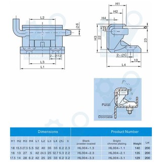 Bản lề HL 004 - 3 / Bản lề tủ điện