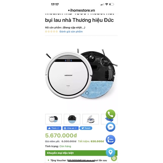 Chổi 3 cánh robot lau nhà medion 18500-18501-19510-19511