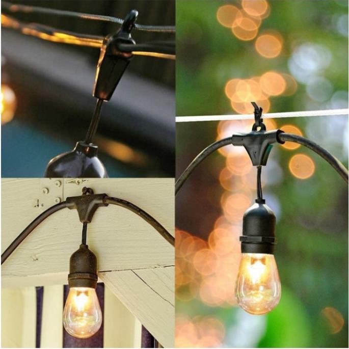 Dây đui đèn kín nước trang trí ngoài trời 4 mét 8 đui E27