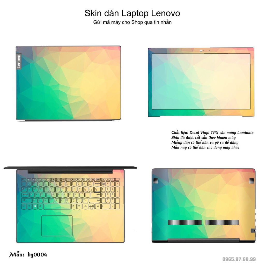 Skin dán Laptop Lenovo in hình Vân kim cương (inbox mã máy cho Shop)