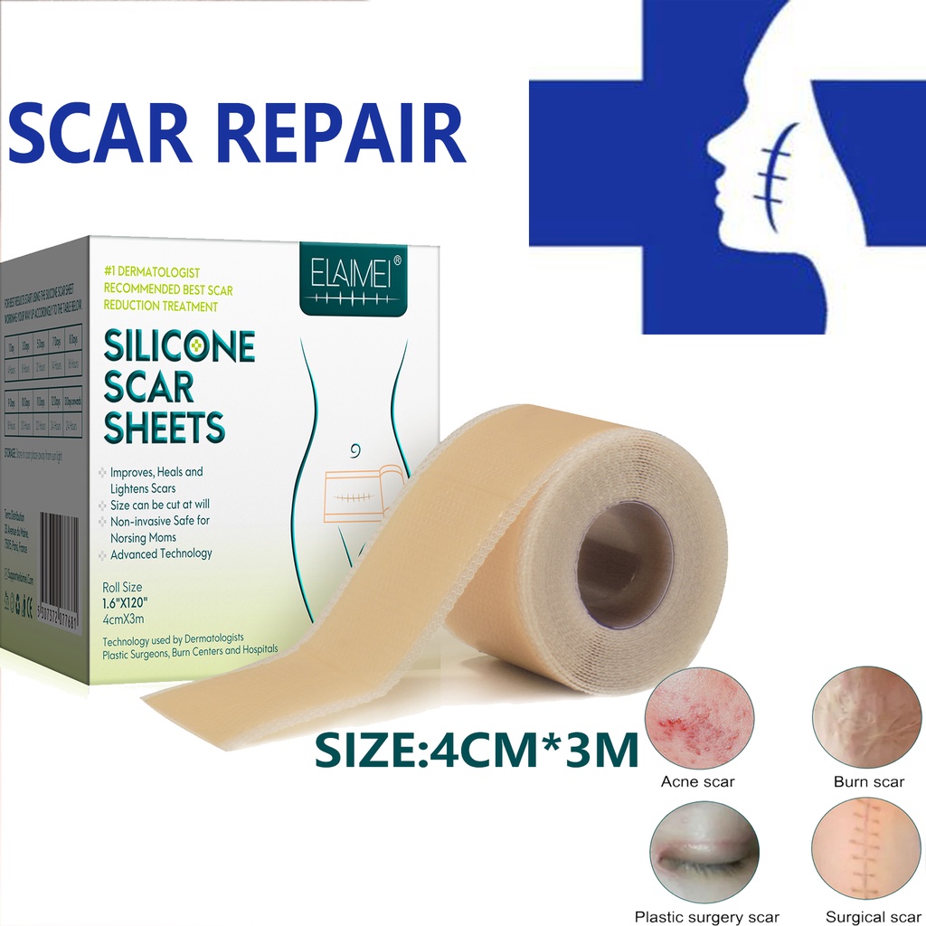 Miếng Dán Silicone Gel ELAIMEI Dùng Hỗ trợ giảm sẹo Và Vết Sẹo Có Thể Tái Sử Dụng
