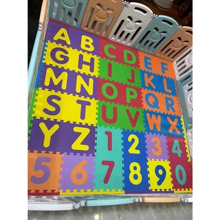 THẢM XỐP CHO BÉ- KHÔNG MÙI-COMBO: 36 miếng Thảm chữ cái viền ngoài và chữ số hoặc động vật (1,8mx1,8m) SMILE PUZZLE