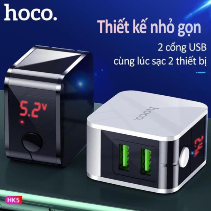 Củ sạc Hoco HK5 Tự ngắt khi sạc đầy pin Hàng Chính Hãng Bảo Hành Toàn Quốc