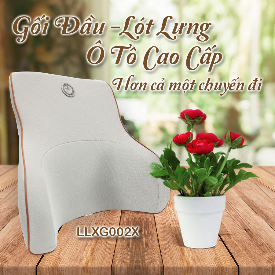 [Mã BMBAU50 giảm 10% đơn 99k] Tựa Lưng Ô Tô Cao Su Non Vải Nỉ CIND G002 Màu Xám Nhập Khẩu Chính Hãng