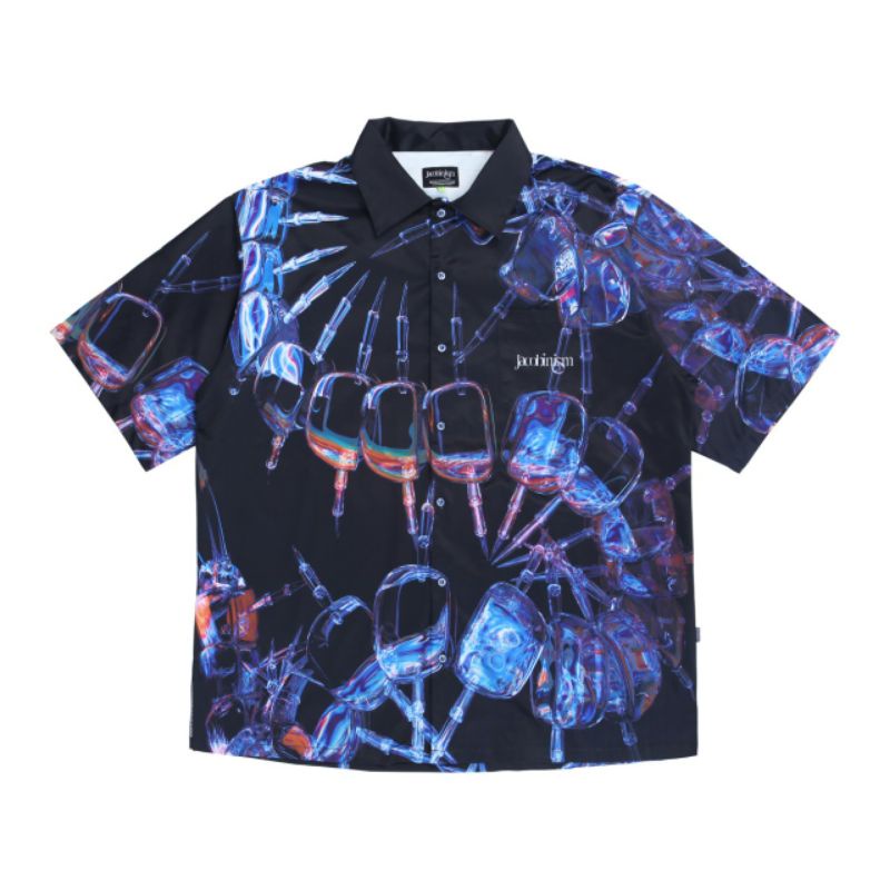 Áo Sơ Mi Tay Ngắn Unisex Cổ Bẻ Phong Cách Hàn Quốc Freesize