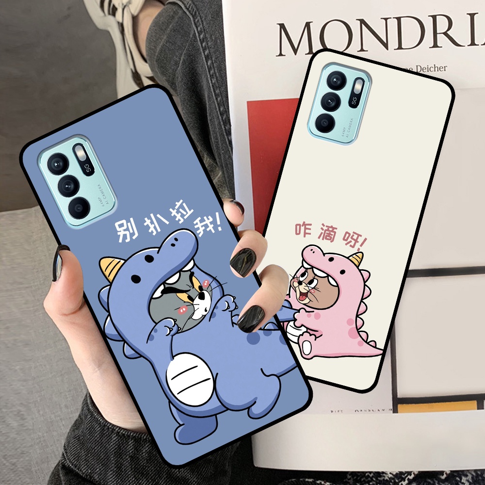 Ốp Oppo Reno6 5G / Reno6 Z 5G in hình cặp đôi doremon, hổ, khủng long dễ thương