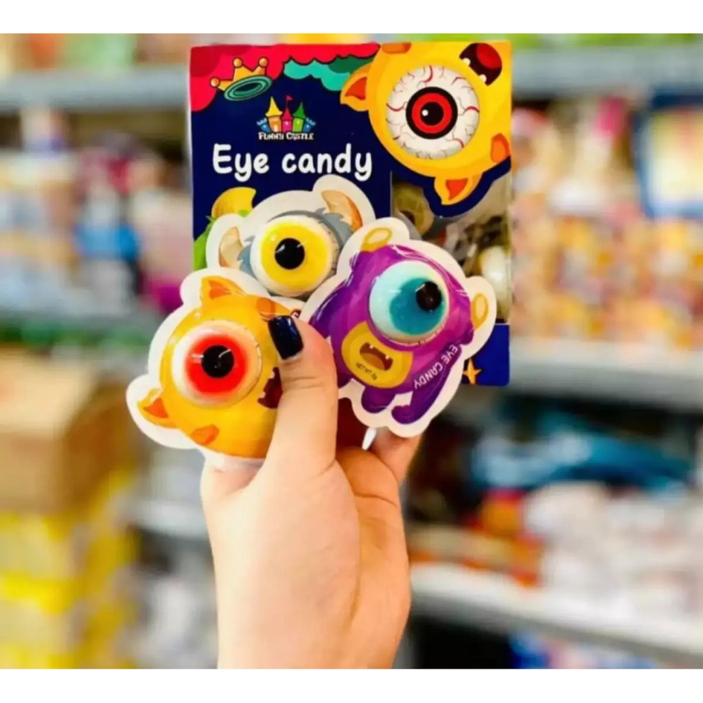 Kẹo dẻo con mắt có nhân và không nhân Eye Candy Funny Castle HongKong 8gr/ cái, ăn vặt Lodaz