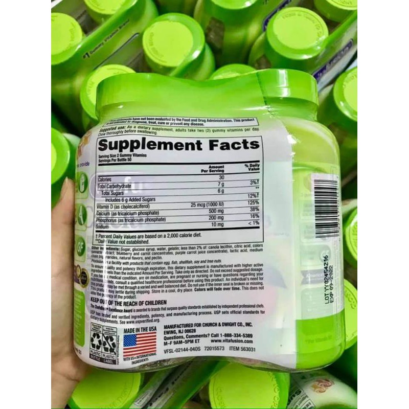 [Date 09.2022] Set Kẹo Dẻo Canxi Vitafusion Calcium + D3 500mg 100 viên của Mỹ | BigBuy360 - bigbuy360.vn