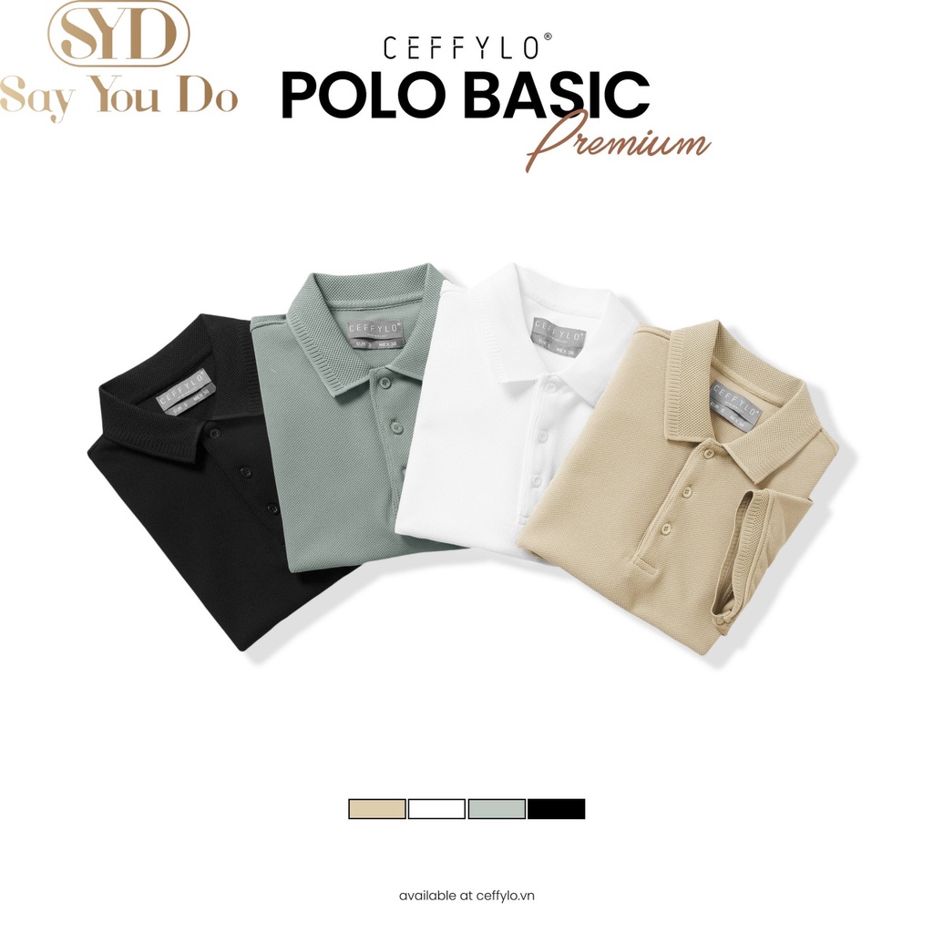 Áo POLO Cộc Tay Nam Basic CEFFYLO 4 Màu Chất Vải Pique Độ Co Giãn Cao Thấm Hút Mồ Hôi Tốt - PL06
