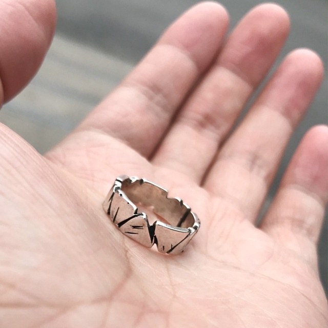 Nhẫn Nam Mountain Phong Cách Cá Tính Merin Accessories Màu Bạc Đẹp Cao Cấp - Nhẫn Nam Hình Núi Titan - Nhẫn Mountain