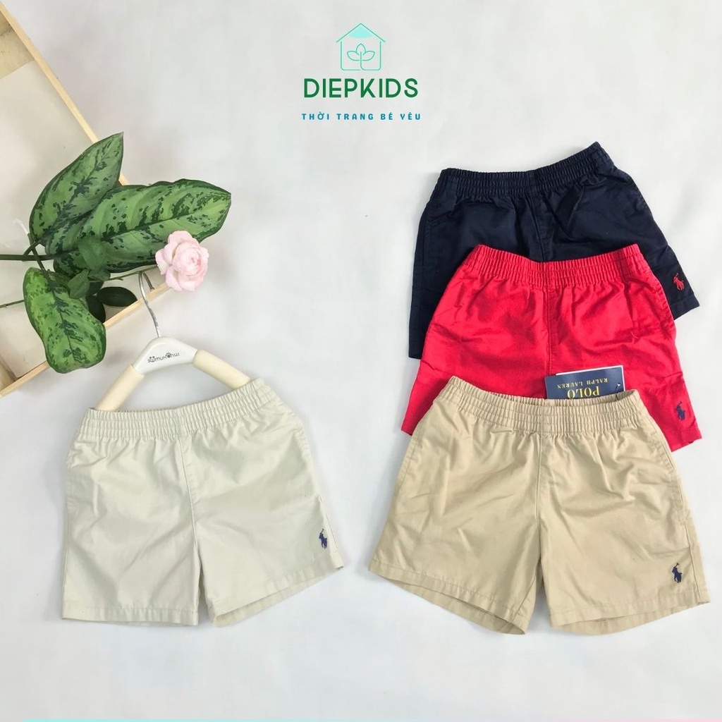 Quần đùi bé trai quần sooc kaki cho bé 6-15kg Polo xuất dư-Q13422