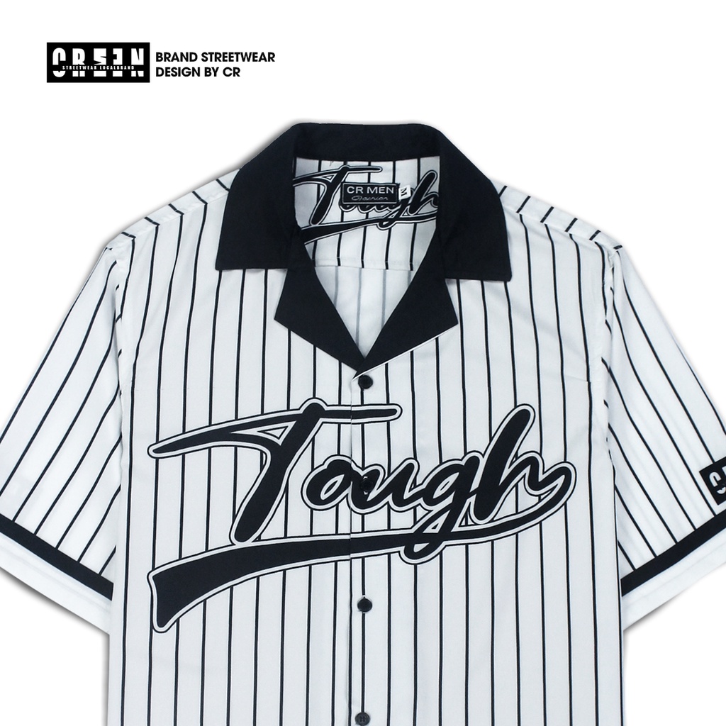Áo sơ mi tay ngắn nam nữ CR Tough form rộng sơ mi họa tiết tay lỡ cổ vest unisex ulzzang CSM647