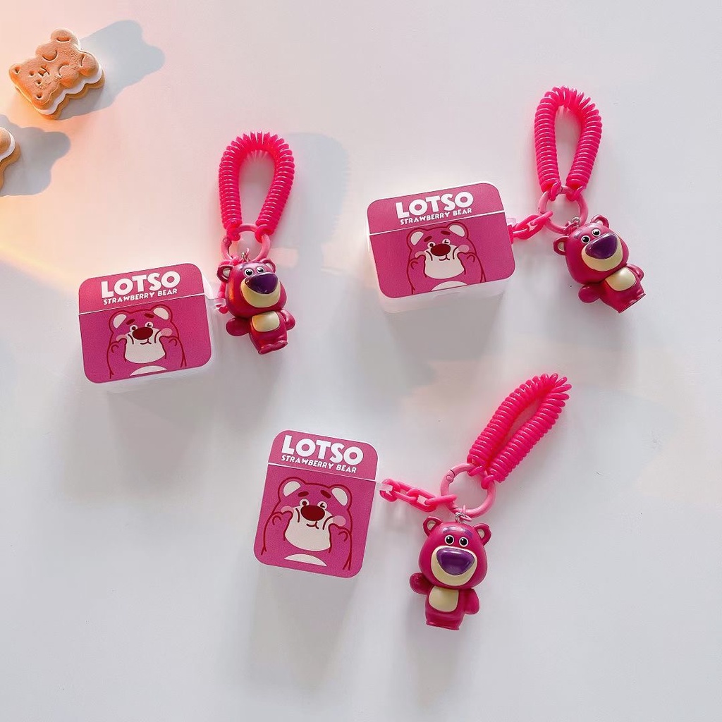 Vỏ Bảo Vệ Hộp Sạc Tai Nghe Bluetooth airpods 1 / 2 pro / 3 Bằng tpu Mềm Họa Tiết Gấu Và Dâu T