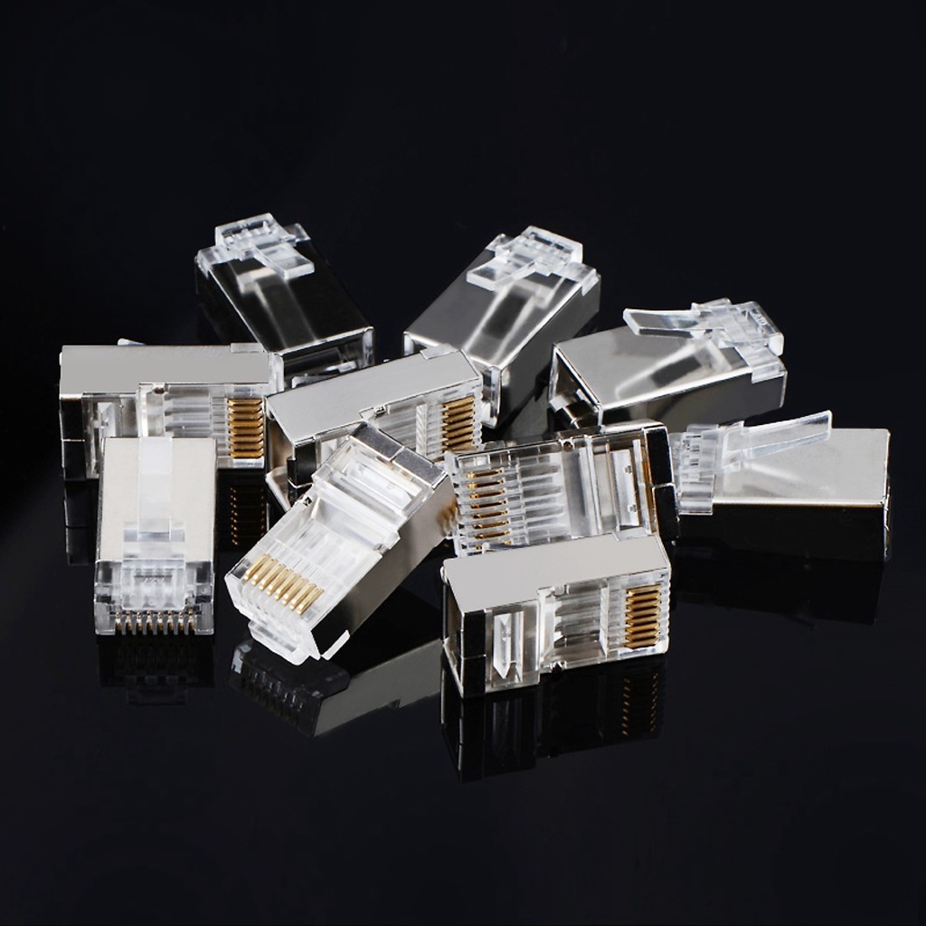Đầu mạng RJ45 Cat6 xuyên thấu- Bịch 100c - Loại tốt, Chống nhiễu