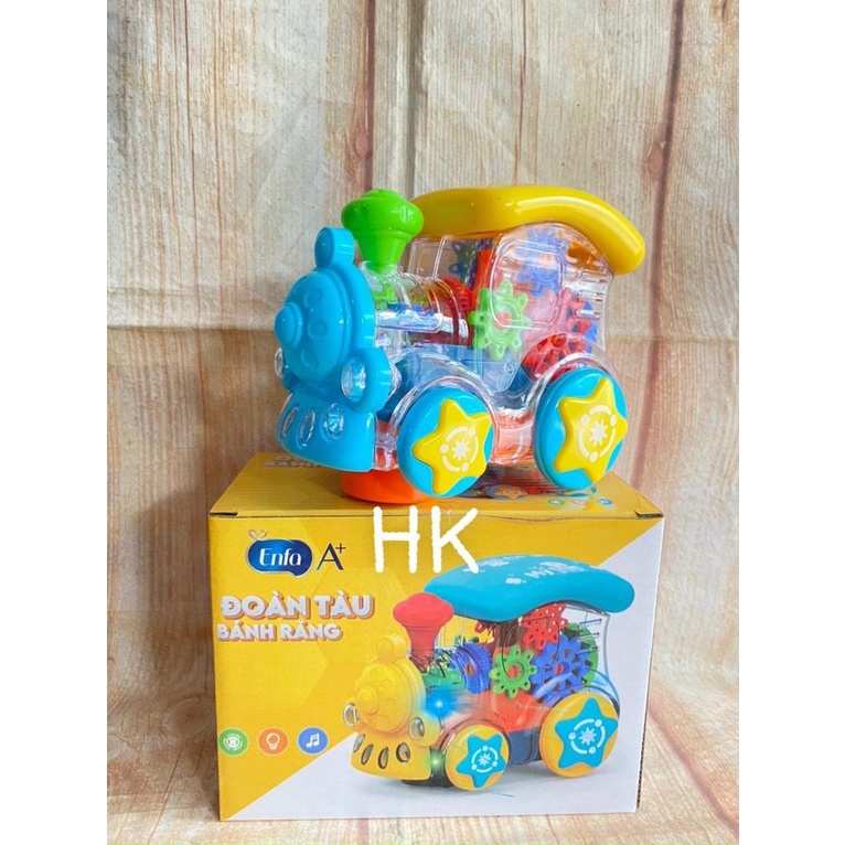 Đồ chơi tàu hoả bánh răng có đèn phát nhạc hkm Enfa