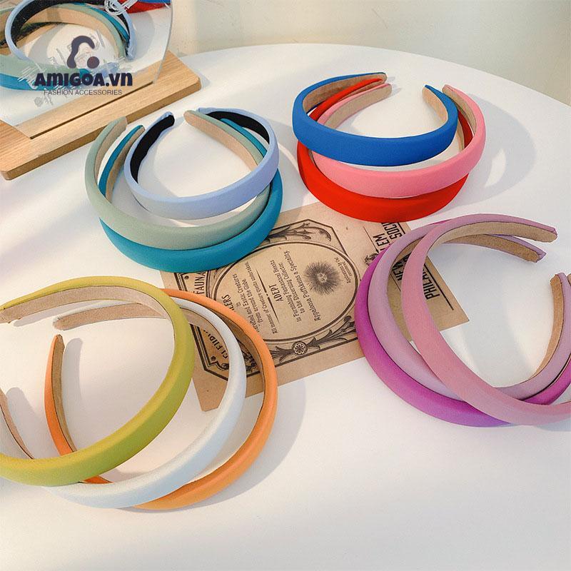 Băng Đô Cài Tóc Dạng Nhấn Màu Kẹo Ngọt Đơn Giản