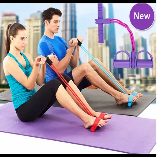 Dây kéo tập bụng GYM- YOGA đàn hồi 4 Ống Cao Su, Dây tập thể dục TUMMY, tập cơ bụng thông minh tại nhà