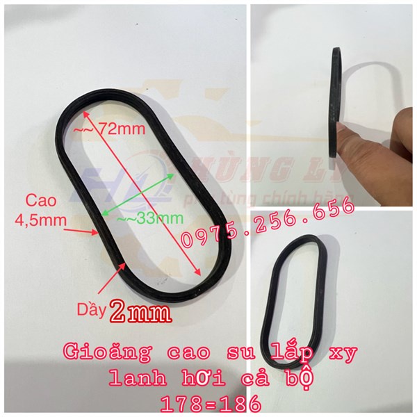 Gioăng cao su lắp xy lanh hơi cả bộ 178=186 phụ tùng máy cày phụ tùng máy nông nghiêp