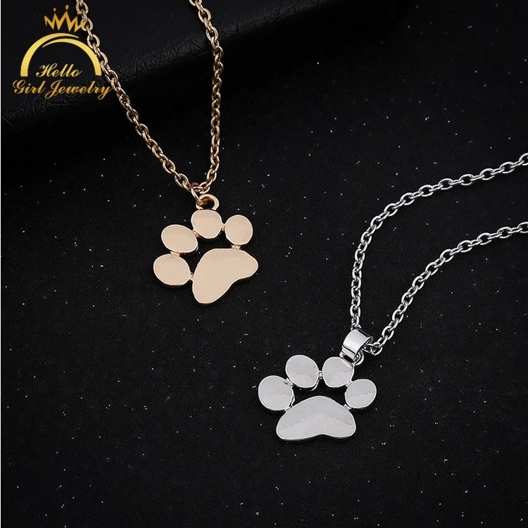Ahellogirl Vòng cổ mặt hình bàn chân mèo dễ thương