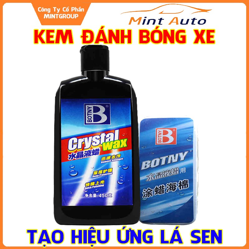 Kem Đánh Bóng Ô Tô  BOTNY Crystal Wax 450ml B-1119, Làm Mờ Vết Trầy, Kem Tẩy Vết Xước Và Đánh Bóng Sơn Xe Ô Tô