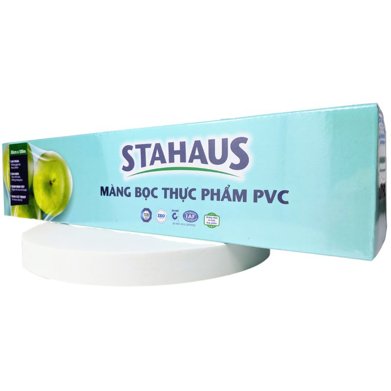 Màng bọc thực phẩm STAHAUS 30cm x 100m màng bọc co giãn tốt từ nhựa PVC an toàn