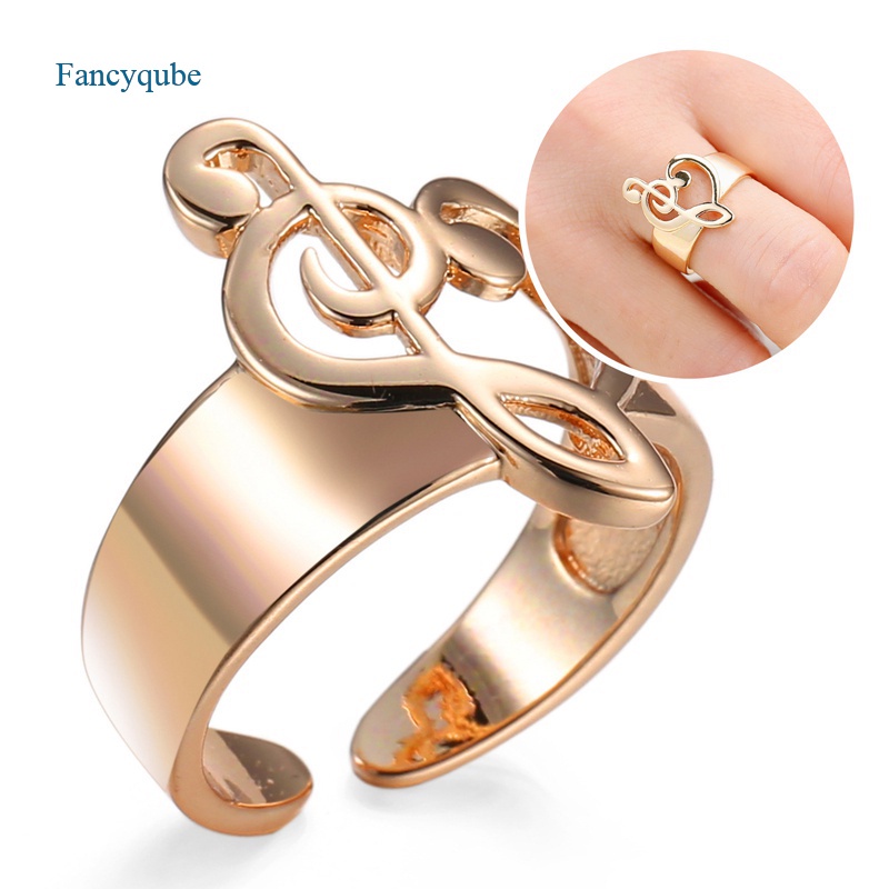 Nhẫn hở mạ vàng 18K/925 hình nốt nhạc thời trang cho nữ