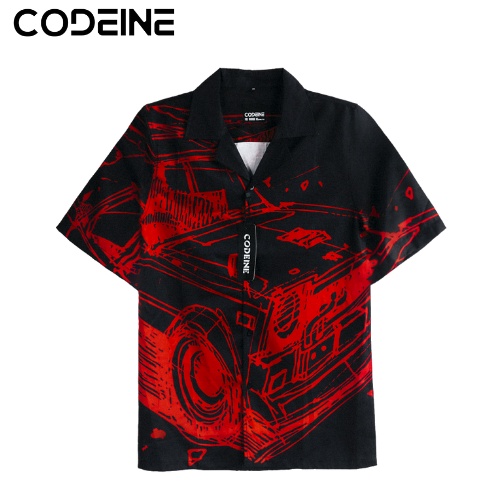 CODEINE - Racing Car Shirt / Áo Sơ Mi nam nữ Hoạ Tiết Tay Ngắn Cổ Vest Uniex Thời Trang Vải Lụa Local Brand