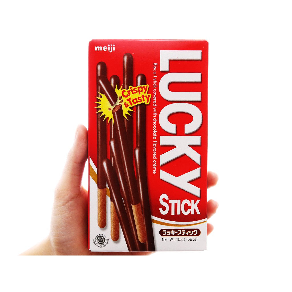 Bánh Lucky stick Meiji ( 38g - 45g ) vị Chocolate , vị chocolate và coffee , vị dâu