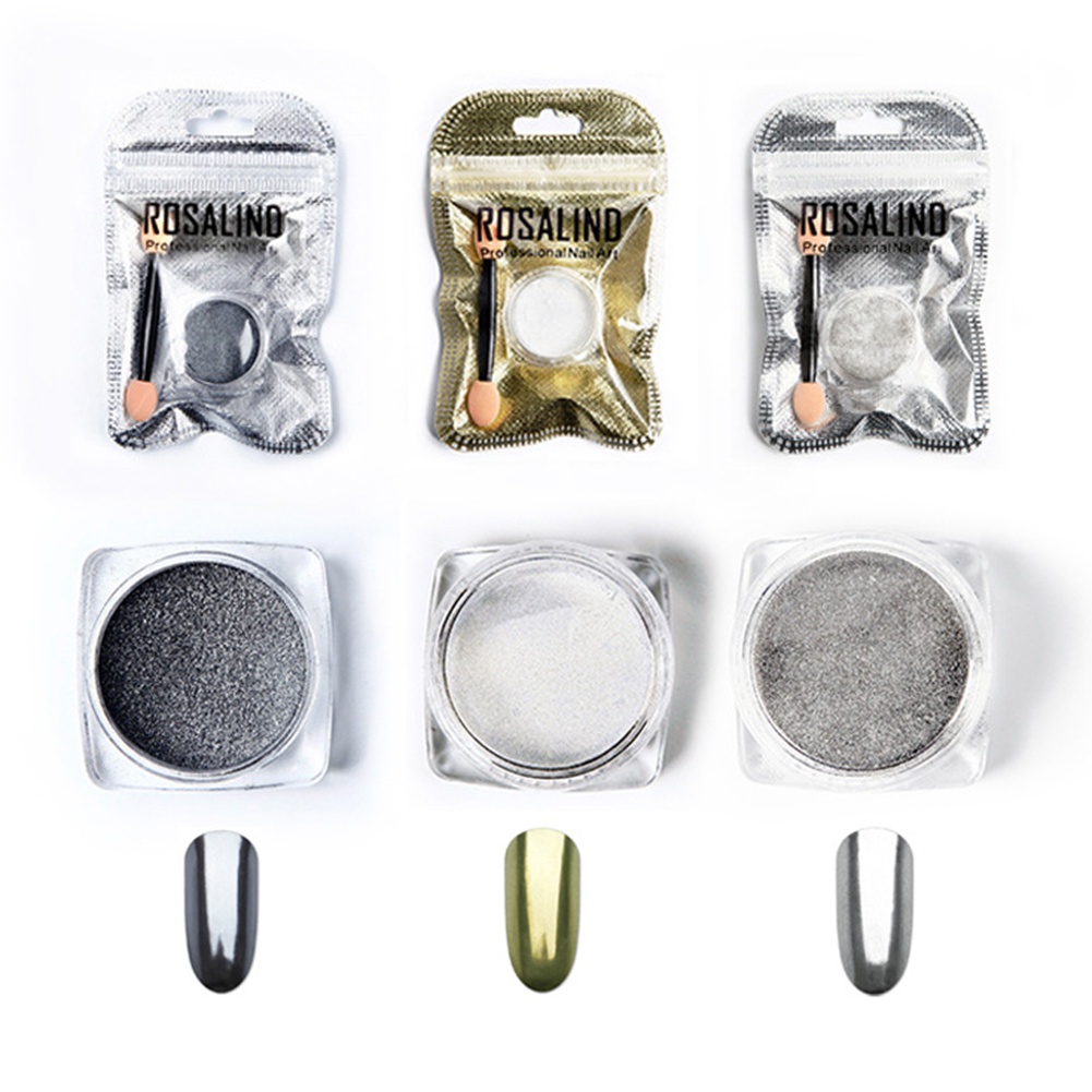 Bột Tráng Gương ROSALIND 2g Lấp Lánh Chuyên Dụng Trang Trí Móng Nghệ Thuật DIY