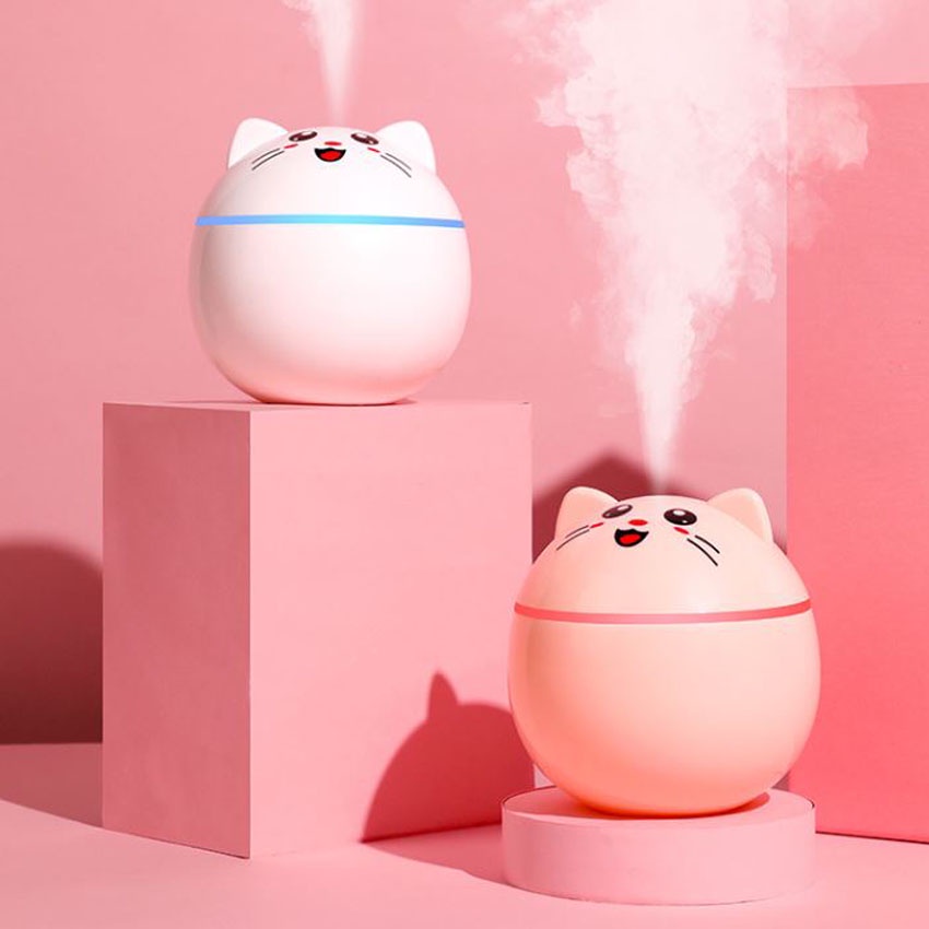 Máy phun sương tạo độ ẩm mini hình Mèo cute dung tích 300ml