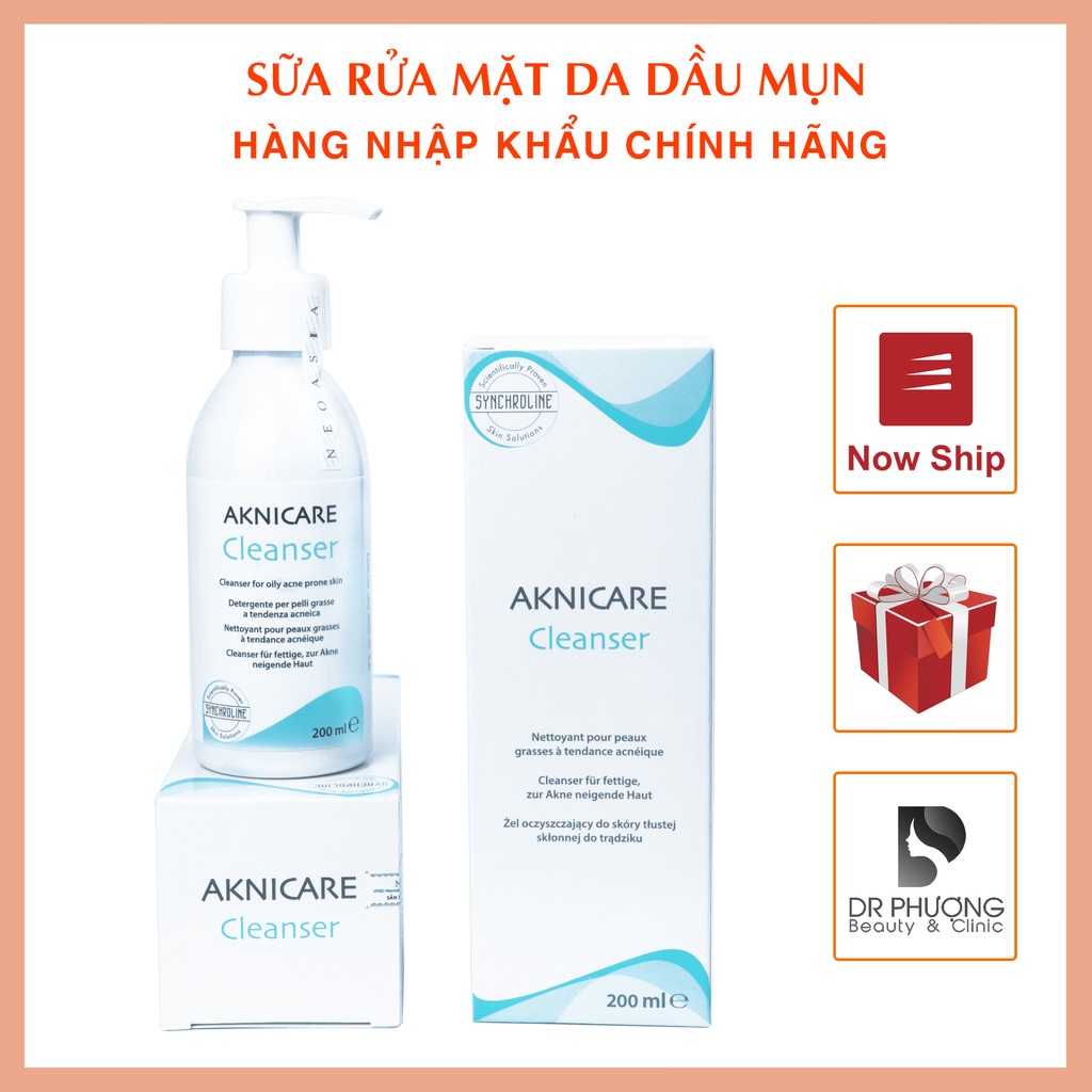 Sữa rửa mặt Aknicare cho da dầu mụn, kiềm dầu, giảm viêm 200ml