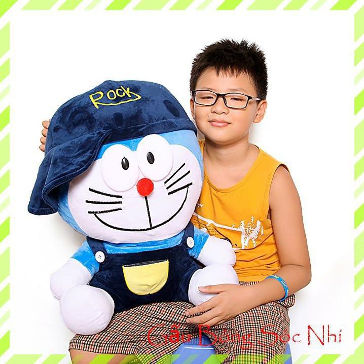 [Mua 1 Tặng 1] Gấu Bông Doraemon Rock Mũ Cực Ngầu  FREESHIP  Gấu Bông Sóc Nhí - Tặng 1 Gấu Bông Trà Sữa