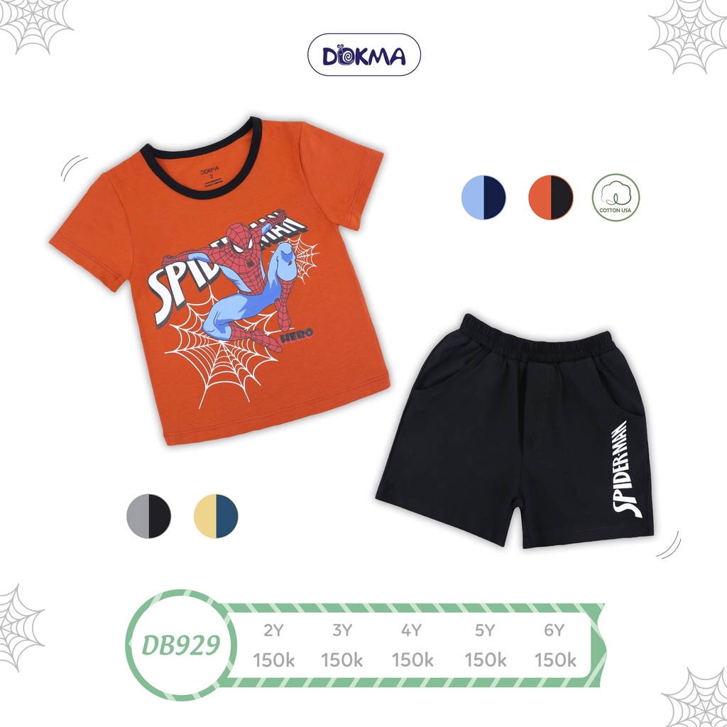 Bộ cộc tay bé trai Dokma - chất cotton Mỹ mềm mát, thoát khí