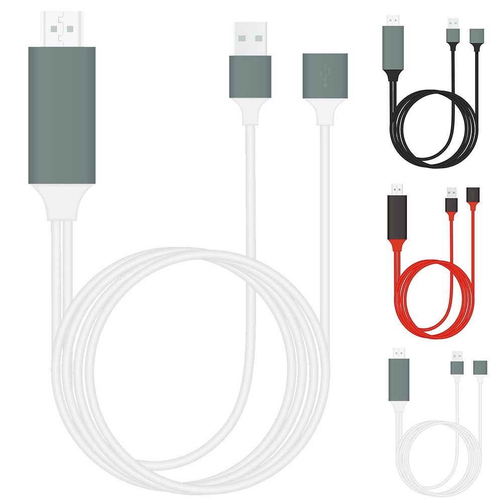 Dây Cáp Kết Nối Màn Hình Máy Chiếu USB HDMI-compatible 1080P Dành Cho IPhone Android