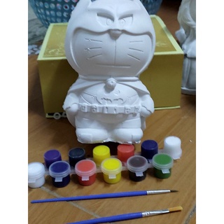 tượng thạch cao đoremon mỹ kèm màu cọ
