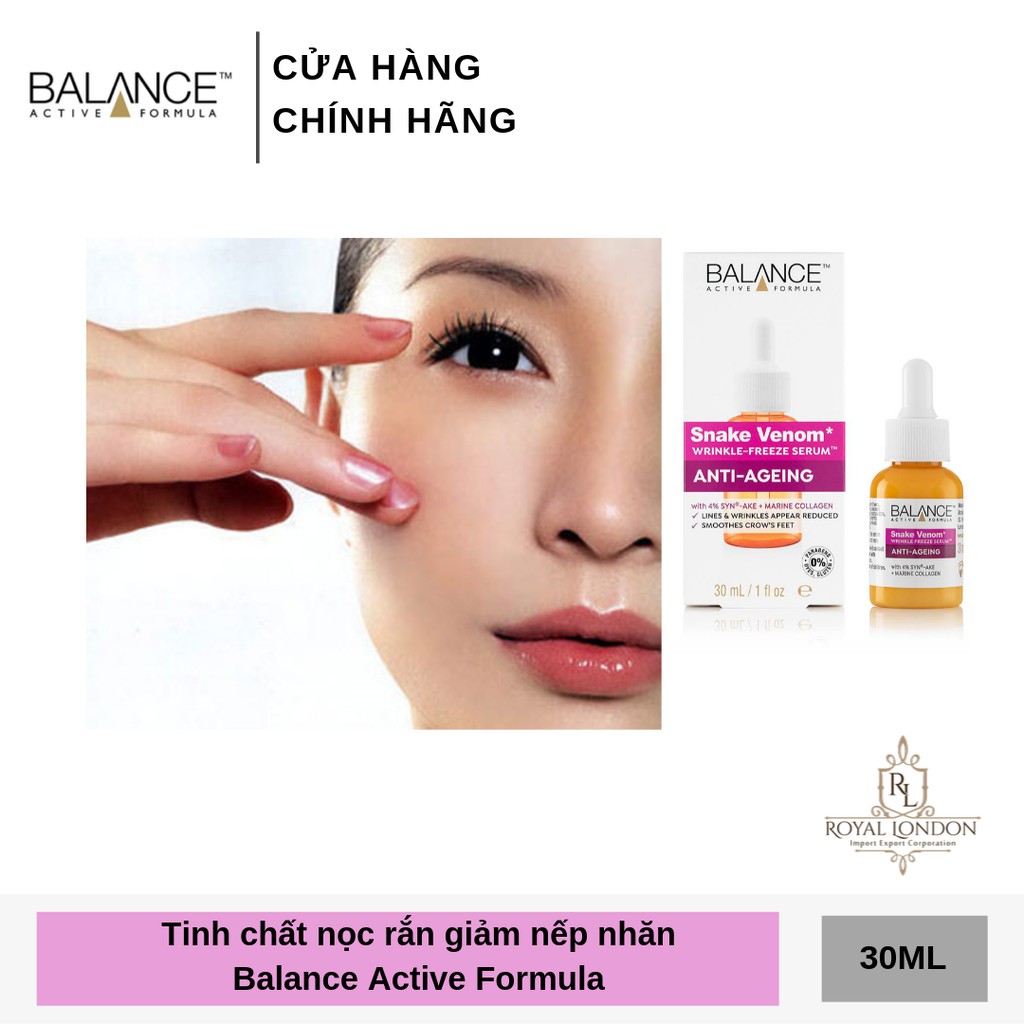 [Mã FMCGMALL -8% đơn 250K] Serum chống lão hóa nọc rắn Balance Active Formula Snake Venom Wrinkle Freeze 30ml | BigBuy360 - bigbuy360.vn