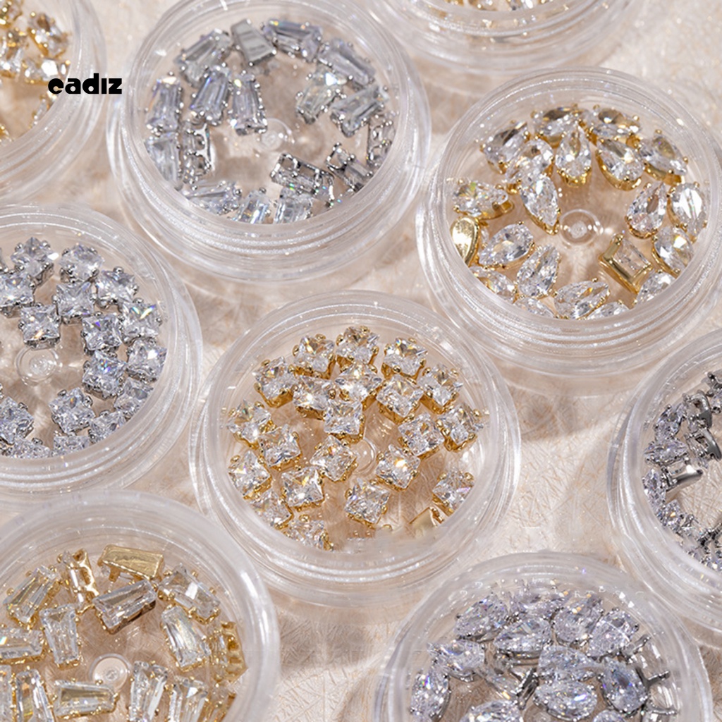 1 Hộp Phụ Kiện Trang Trí Móng Tay Nghệ Thuật Sáng Bóng DIY