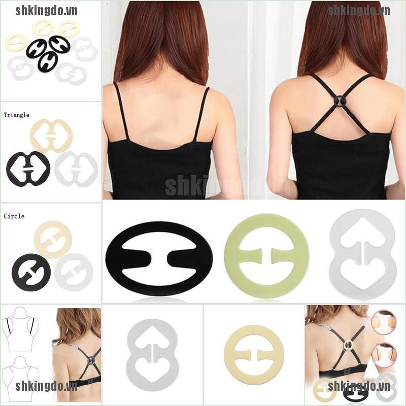 Set 9 Móc Gài Dây Áo Ngực Hình Tam Giác / Tròn / Elip  Chất Liệu Silicon Tiện Dụng