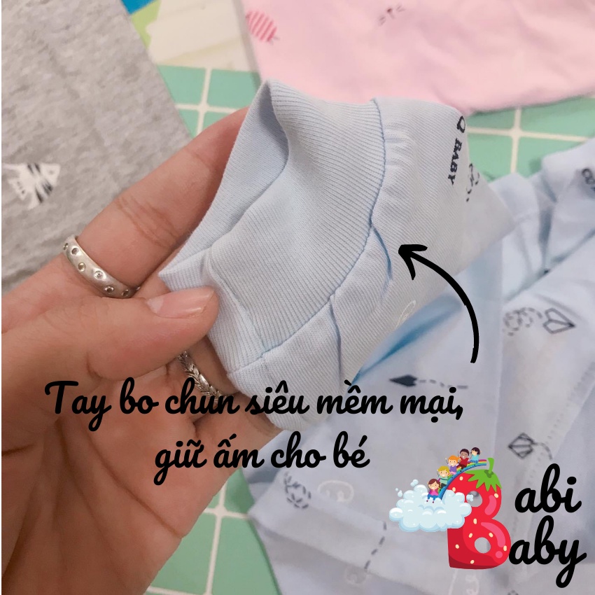 Áo sơ sinh dài tay bé trai bé gái BABI BABY mùa hè thu đông mềm mại giá rẻ đồ sơ sinh cho bé mẫu CQ 5 màu từ 0-9 tháng