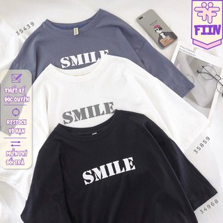 Áo thun tay lỡ in chữ smile ulzzang - made by fiin