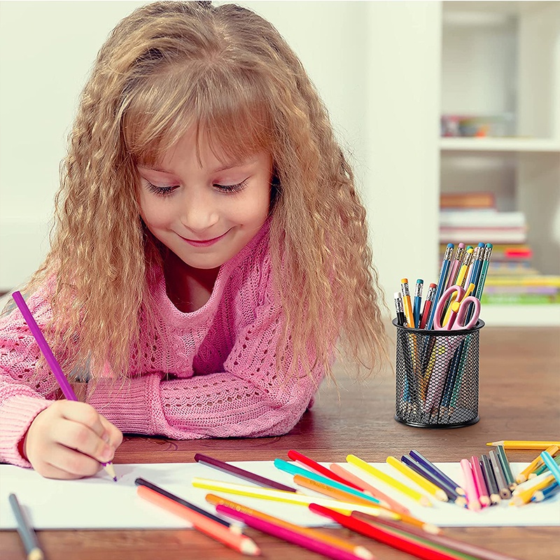 Giá Đỡ Bút/Bút/Cọ Để Bàn Bằng Kim Loại Dạng Lưới Cao Cấp