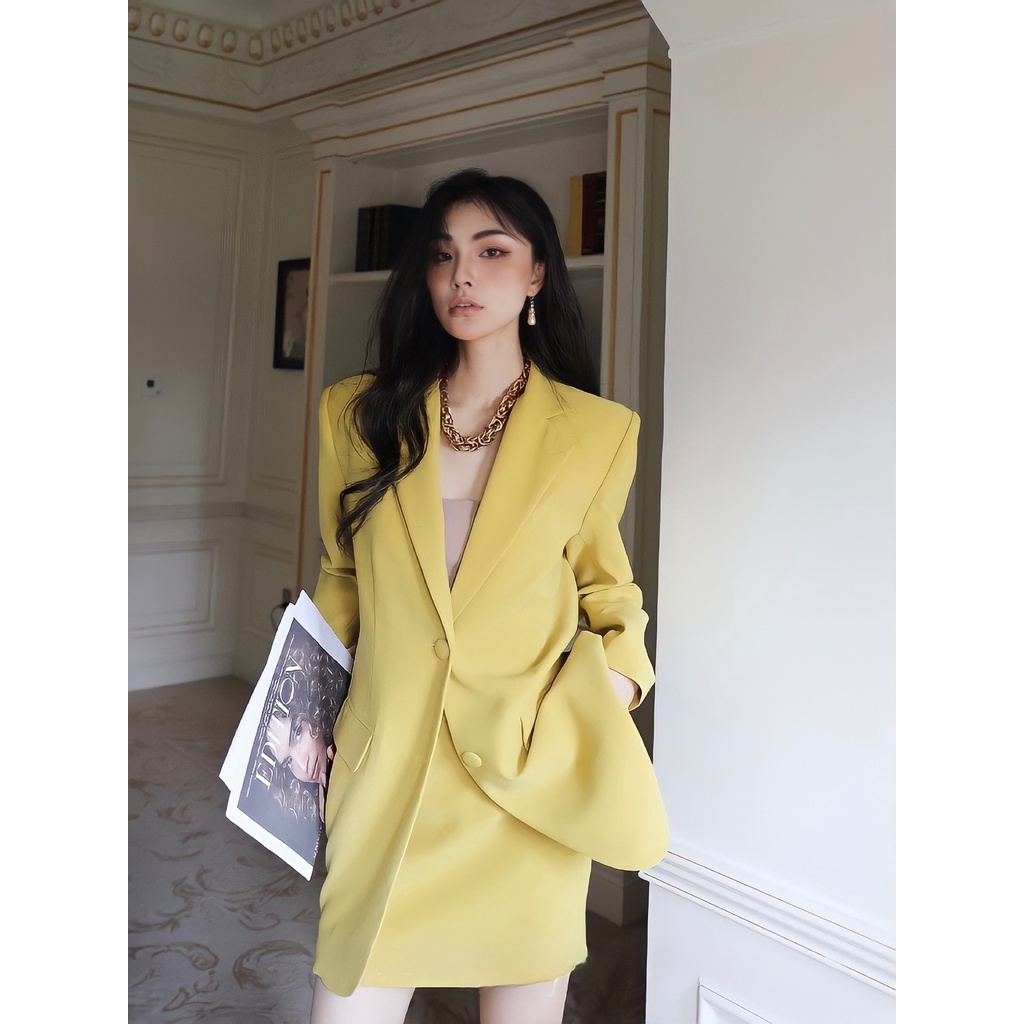 Set Áo Vest Và Chân Váy Vàng Eclipse Clothing