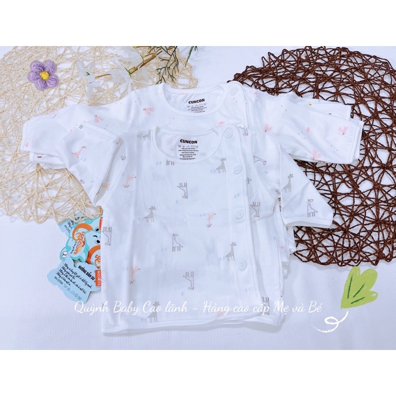 Áo sơ sinh dài tay/ ngắn tay cài bác sĩ hiệu Cún Con 100% cotton