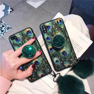 ỐP ĐÁ NGỌC BÍCH BÔNG KÈM POP DÀNH CHO IPHONE