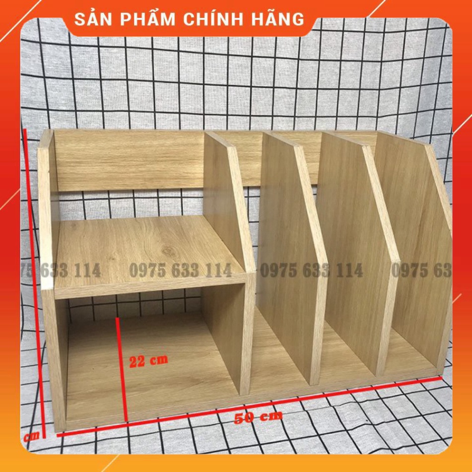 Kệ sách để bànFREESHIPKệ gỗ để hồ sơ văn phòng nhiều ngăn, nhỏ gọn cao cấp (K3)