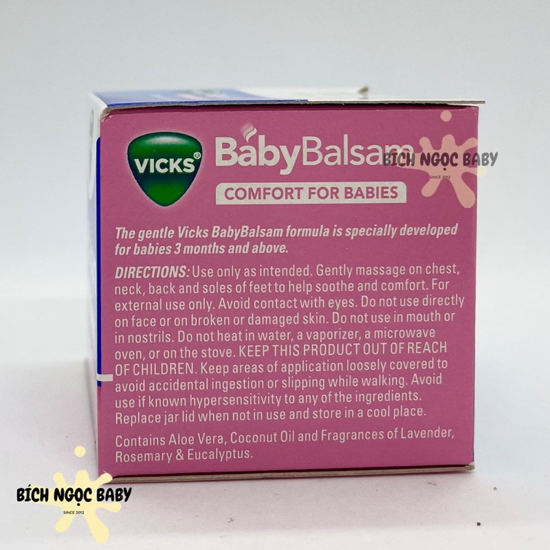 Dầu bôi ấm ngực Vick Baby Balsam Úc