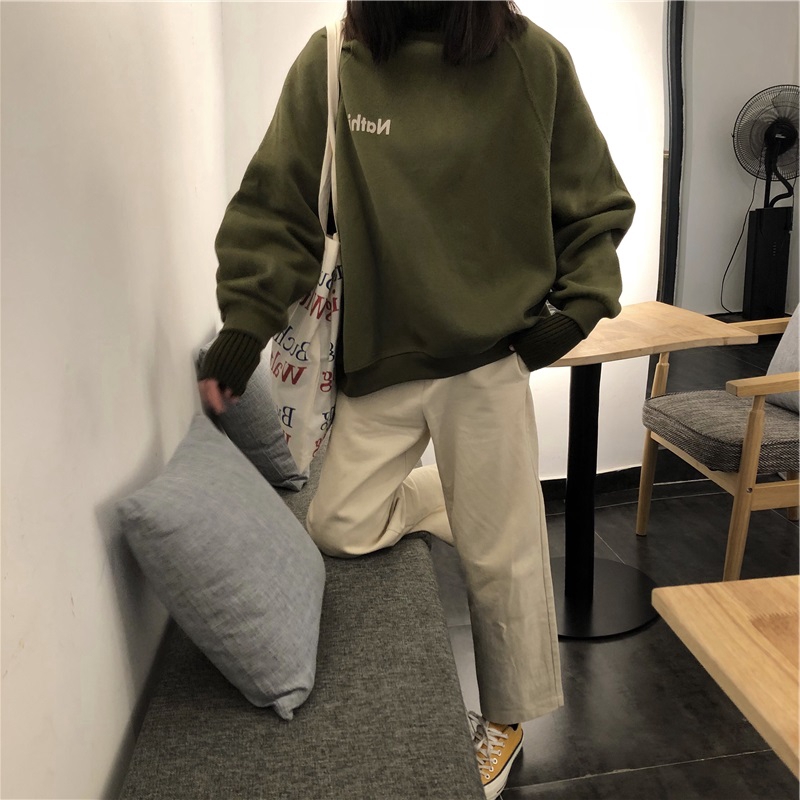 Áo Sweater Form Rộng Chất Liệu Nhung Dày Dặn Thời Trang Thu Đông Cho Nữ | BigBuy360 - bigbuy360.vn